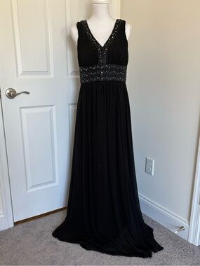 OC by Oleg Cassini Black Embellished Gown